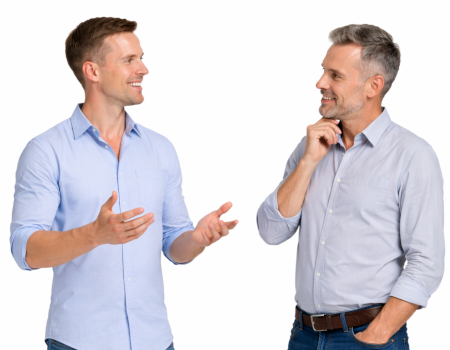 2 mannen in gesprek